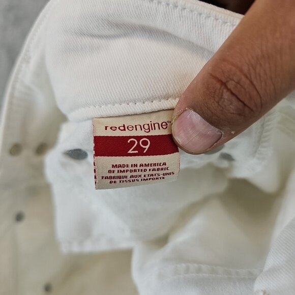Red Engine Viper Skinny Crop Jeans Womens Size 29 White Stretch Y2K Made In USA - Picture 6 of 13